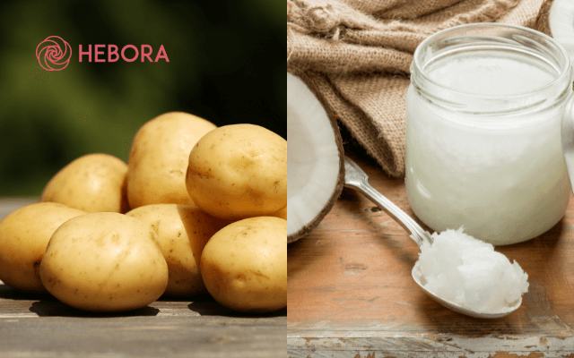 Kombinoni patatet dhe vajin e kokosit
